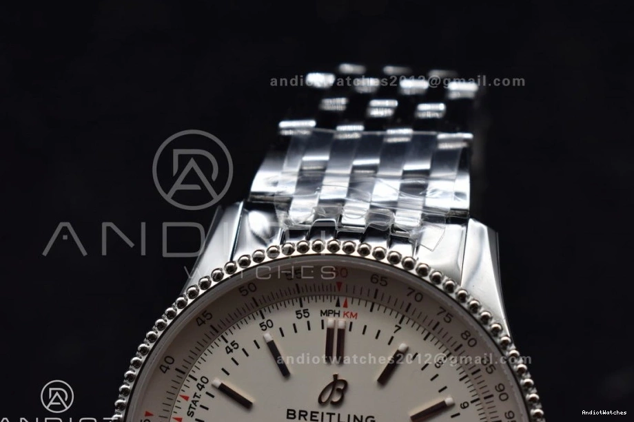SS Navitimer Bracelet 1:1 Functional RG White 1 923 on Edition V7F Best A Dial Bezel SS 0827